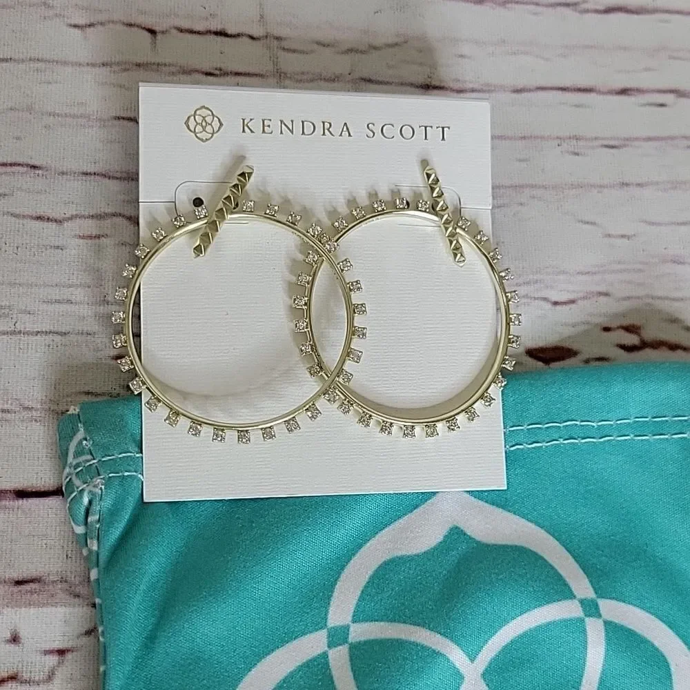 Kendra Scott Goldtone Hoop Earrings with Rhinestones